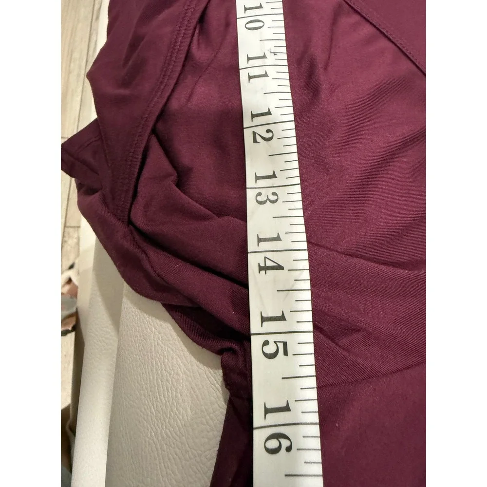 Gymshark Burgundy Long Sleeve  Crop Top Thumbholes Athletic‎ Athleisure Womens - Picture 7 of 10